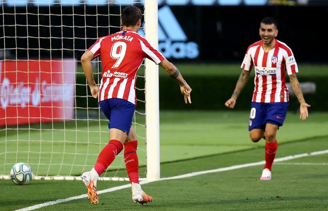 Álvaro Morata celebra el gol del Atlético de Madrid ante el Celta (ATM).
