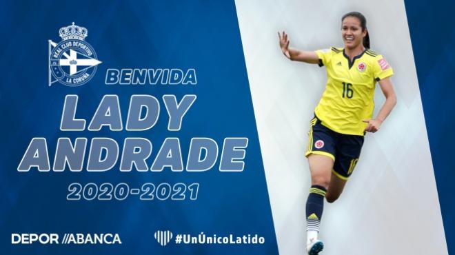 Lady Andrade, nueva futbolista del Dépor Abanca (Foto:RCD)