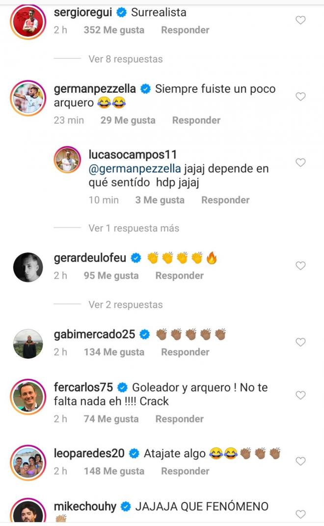 Reacciones a la publicación de Ocampos.