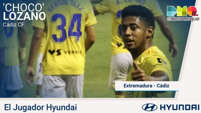 'Choco' Lozano es el Jugador Hyundai en el Extremadura-Cádiz