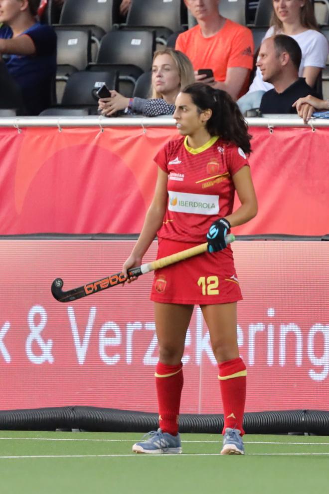 Carmen Cano, en un partido con la selección española.