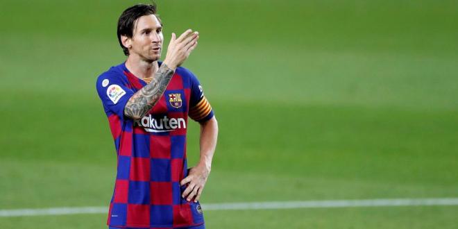 Messi, durante un partido con el Barcelona.
