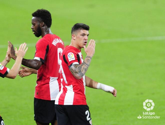 Ander Capa festejaba así su nuevo gol al Sevilla FC (Foto: LaLiga).