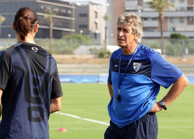 Manuel Pellegrini en el Málaga