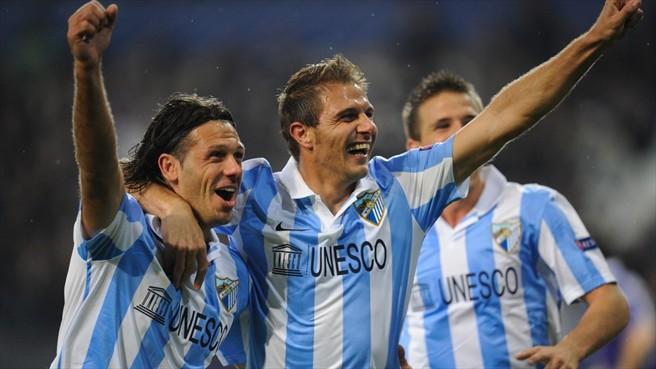Demichelis y Joaquín celebran un gol en Champions. (Foto: MCF)
