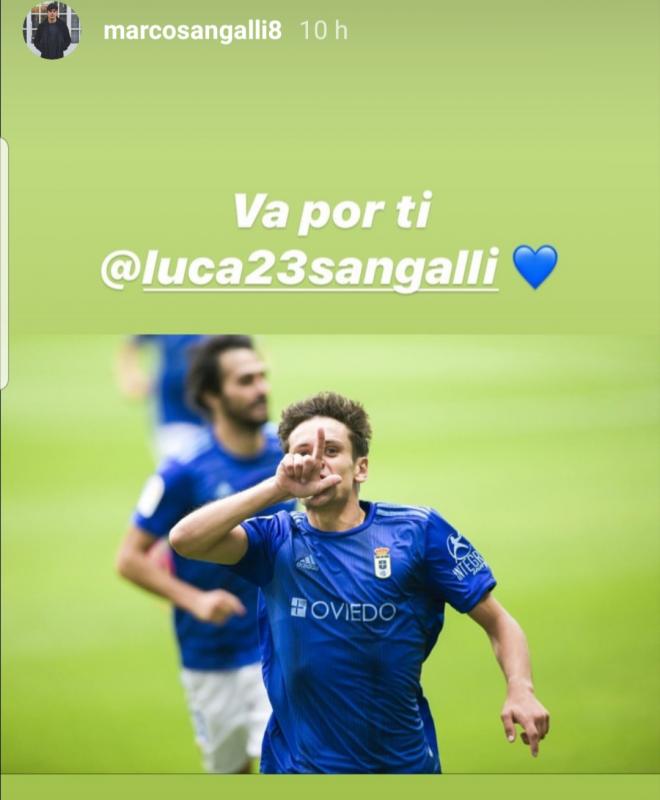 Marco Sangalli le dedicó su gol ante Las Palmas a su hermano Luca (Foto: Instagram).