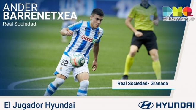 Barrenetxea, jugador Hyundai del Real Sociedad-Granada.