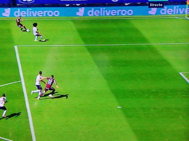 Acción del gol de Santi Mina ante Osasuna que el árbitro anulaba por presunto fuera de juego.
