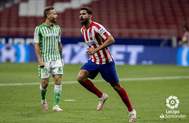 Diego Costa celebra su gol en el Atlético de Madrid-Betis (Foto: LsLiga).