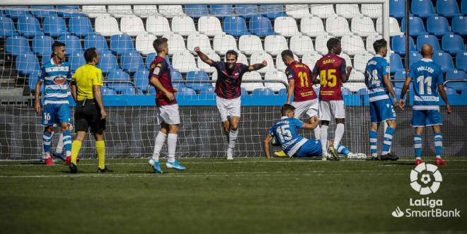 Fran Cruz celebra el gol ante el Dépor (Foto: LaLiga).