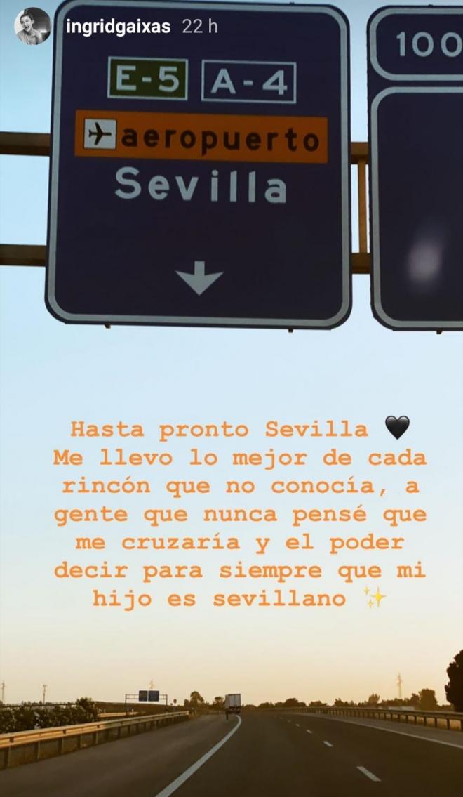 Mensaje de la mujer de Aleñá despidiéndose de Sevilla.