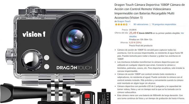 Ofertas Amazon: cámara deportiva.