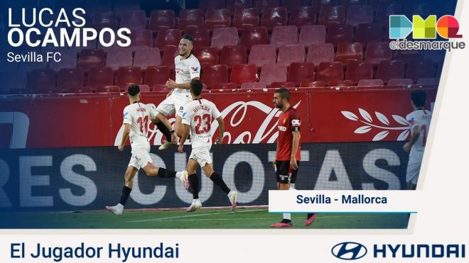 Ocampos, jugador Hyundai del Sevilla-Mallorca.