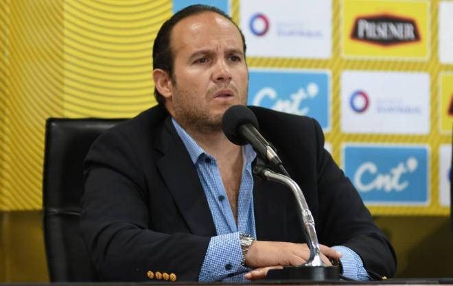 Francisco Egas, presidente de la Federación Ecuatoriana de Fútbol.