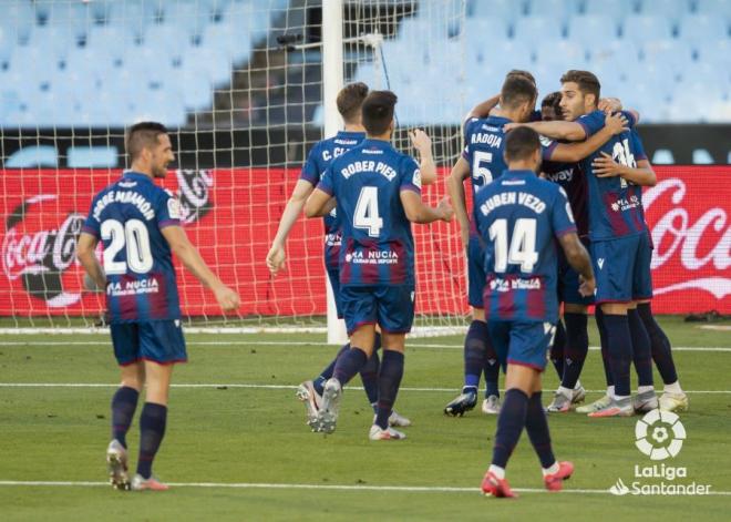 El Levante celebra un gol marcado. (Foto: LaLiga)
