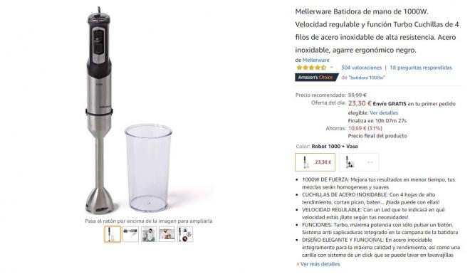 Batidora Mellaware en oferta en Amazon.