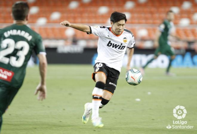 Kang In fue el primer cambio en el Valencia CF (Foto: LaLiga)