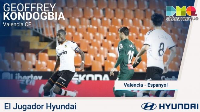 Kondogbia, Jugador Hyundai del Valencia-Espanyol