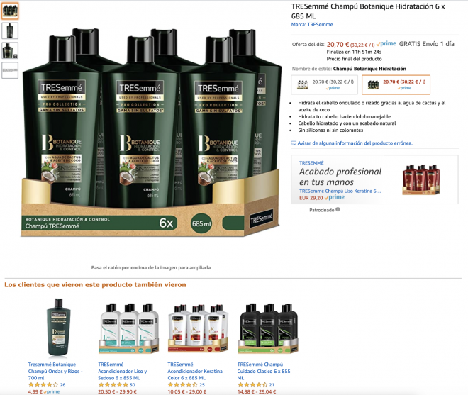 Ofertas en productos TRESemmé en Amazon este 17 de julio.