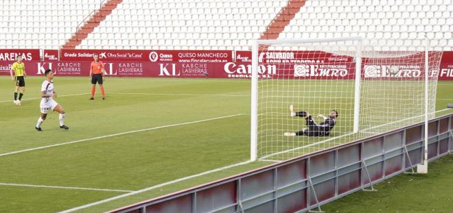 Gol de Maikel Mesa en el Albacete-Zaragoza (Foto: LaLiga).