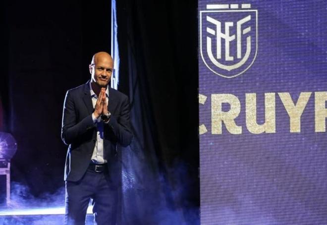 Jordi Cruyff, en su presentación como seleccionador de Ecuador.