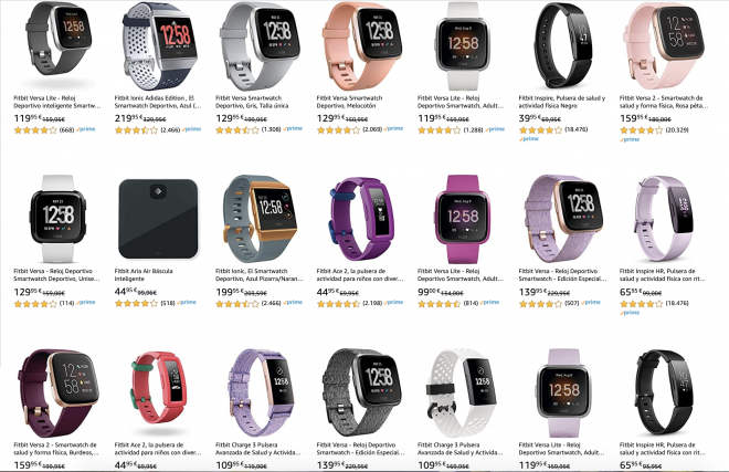 Muchos Fitbit smartwatch a tu disposición en Amazon con un 30% de descuento.