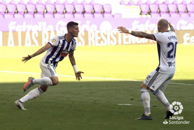 Sergi Guardiola celebra su gol al Betis (Foto: LaLiga).