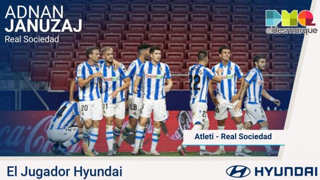 Adnan Januzaj es el jugador Hyundai en el Atleti-Real Sociedad