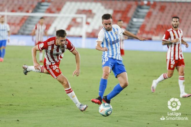 Ismael en el último partido del Málaga, ante el Almería (Foto: LaLiga).
