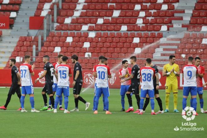 El Sporting, en el último duelo liguero ante el Huesca (Foto: LaLiga).