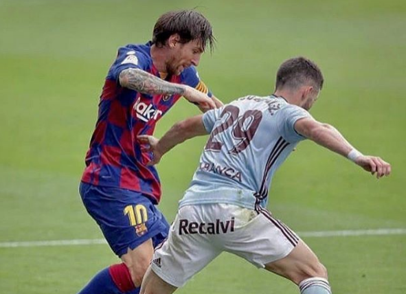 Jacobo González ante Messi (Foto: Instagram).