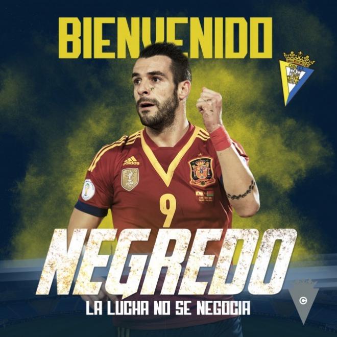 Álvaro Negredo, nuevo fichaje del Cádiz.