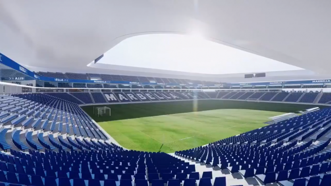 Imagen interior del proyecto del nuevo estadio del Marbella.