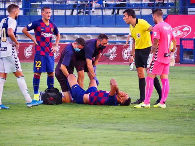 Ronald Araujo, lesionado ante el Sabadell (Foto: FC Barcelona).