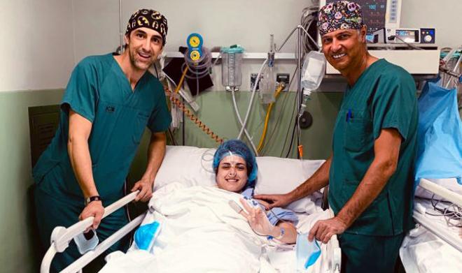 Sara Hurtado, tras la operación (Foto: RFEDH).
