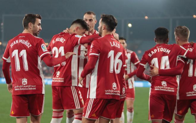 Celebración del Almería en LaLiga SmartBank.