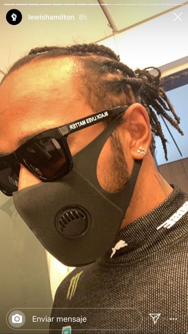 Las gafas de Lewis Hamilton para luchar contra el racismo.