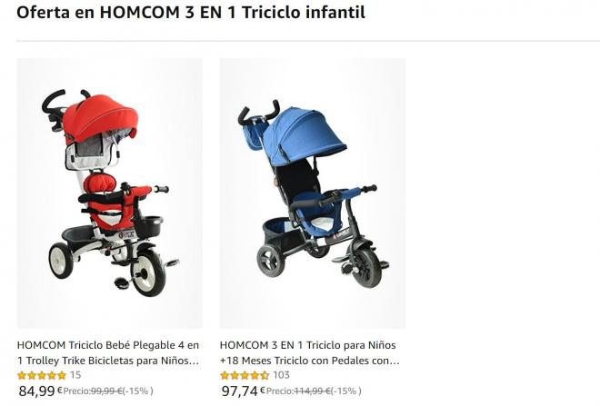 Triciclos en oferta en Amazon.