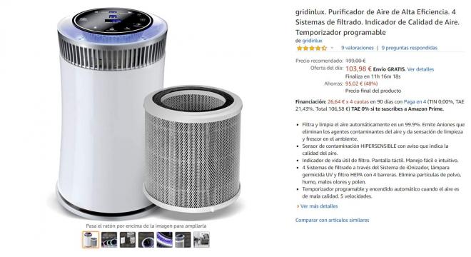 Una purificadora de aire con un gran descuento en Amazon.