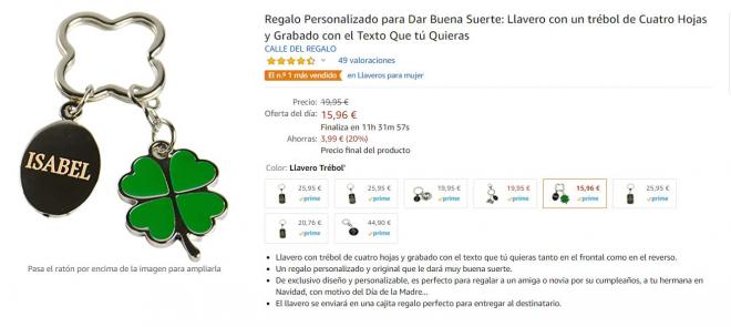 Llaveros personalizados en Amazon perfectos para regalos.