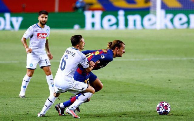 Griezmann, en el duelo del Barcelona ante el Nápoles (Foto: FCB).