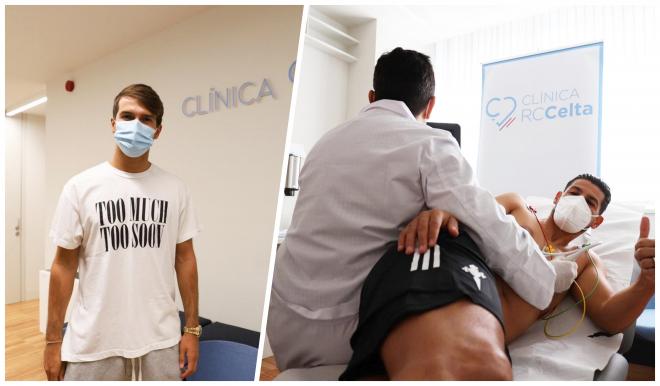 Denis Suárez y Nolito pasando las pruebas médicas con el Celta (Foto: RC Celta)