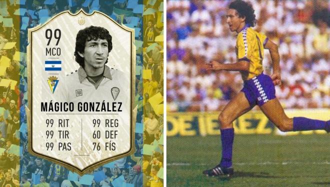Mágico González y su carta leyenda de FIFA 21.