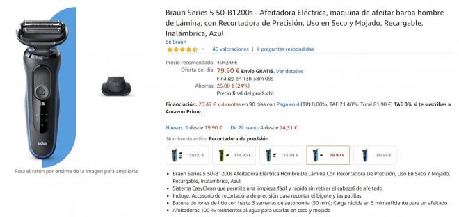 Una maquinilla Braun con descuentazo en Amazon.