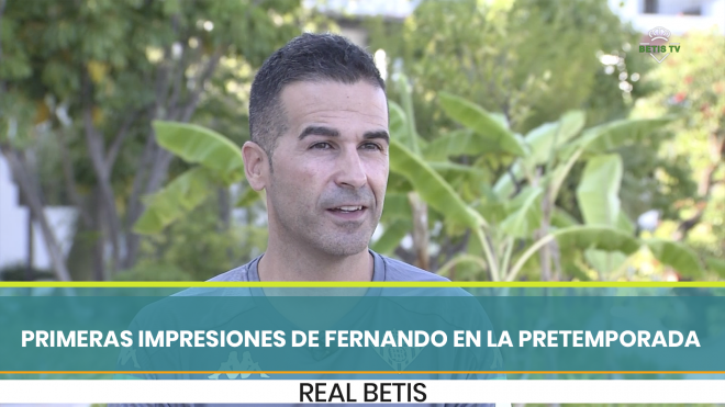 Fernando, en su primera entrevista con el Betis. 