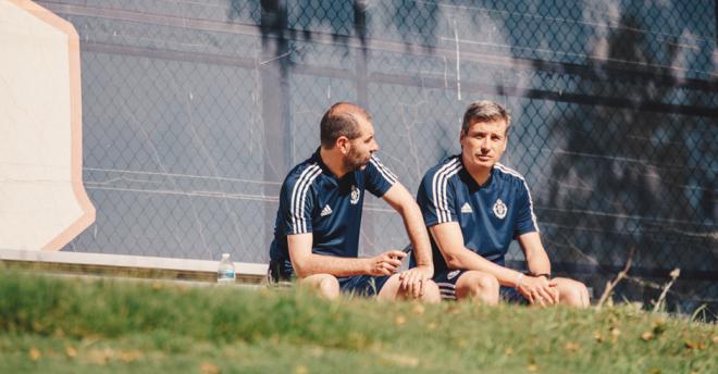 David Espinar y Miguel Ángel Gómez, en un entrenamiento de la gira americana (Foto: RealValladoli