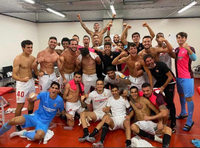 Imagen del vestuario del Sevilla FC.