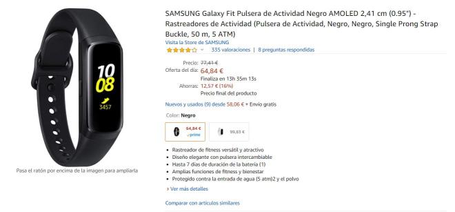 Samsun Galaxy Fit Pro al mejor precio en Amazon.