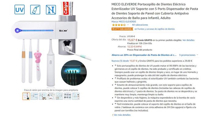 Portacepillos a un gran precio en Amazon.