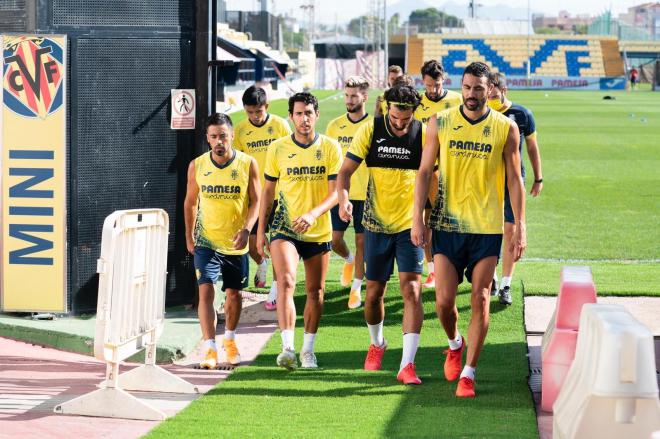 Los jugadores del Villarreal, en un entrenamiento de pretemporada (Foto: VCF).